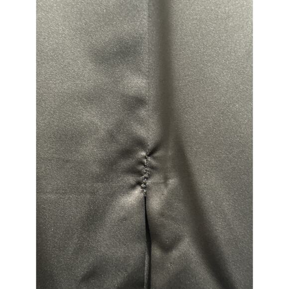 Vintage 80s Gunne Sax Black Maxi Revenge Dress White Bow V-Back Size 10 - Picture 6 of 10